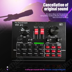 V8 Pro Sound Card External Audio USB Headset Microphone Live Streaming Sound Card For Laptop Phone PC V8 Pro Sound Card External Audio USB Headset Microphone Live Streaming Sound Card For Laptop Phone PC