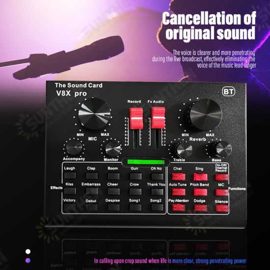 V8 Pro Sound Card External Audio USB Headset Microphone Live Streaming Sound Card For Laptop Phone PC V8 Pro Sound Card External Audio USB Headset Microphone Live Streaming Sound Card For Laptop Phone PC