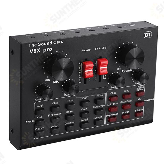 V8 Pro Sound Card External Audio USB Headset Microphone Live Streaming Sound Card For Laptop Phone PC V8 Pro Sound Card External Audio USB Headset Microphone Live Streaming Sound Card For Laptop Phone PC