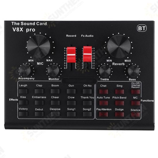 V8 Pro Sound Card External Audio USB Headset Microphone Live Streaming Sound Card For Laptop Phone PC V8 Pro Sound Card External Audio USB Headset Microphone Live Streaming Sound Card For Laptop Phone PC