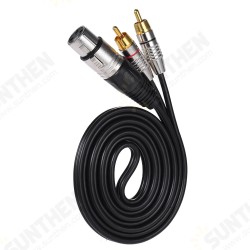 XLR Female to 2 RCA Male Audio Microphone Cable Audio Stereo Mic Cable Speaker Amplifier Mixer Line XLR Female to 2 RCA Male Audio Microphone Cable Audio Stereo Mic Cable Speaker Amplifier Mixer Line