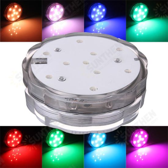 10 LED Colorful Waterproof Submersible Party Light With Remote Control