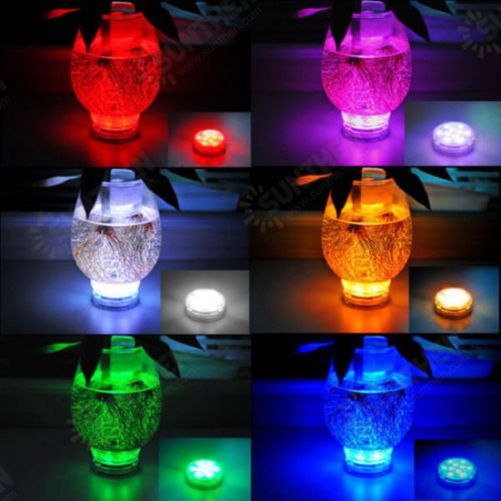 10 LED Colorful Waterproof Submersible Party Light With Remote Control