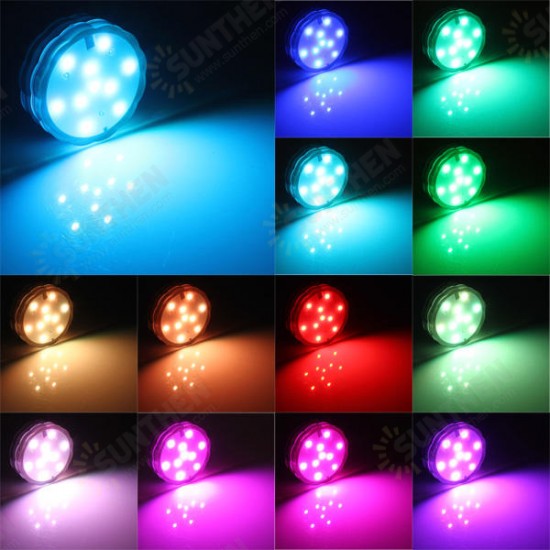 10 LED Colorful Waterproof Submersible Party Light With Remote Control