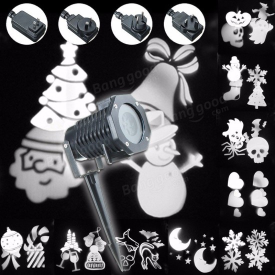 10 Pattern LED Projector Stage Light Halloween Xmas Party Lighting UK US EU AU Plug Christmas Decorations Clearance Christmas Lights