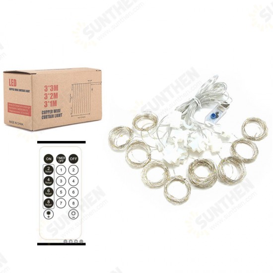 100/200/300 LED Window Curtain Lights USB Waterproof Fairy String Lights Decorative Christmas Twinkle Backdrop Patio Wall Decor - 8 Modes with Hook 100/200/300 LED Window Curtain Lights USB Waterproof Fairy String Lights Decorative Christmas Twinkle Backdrop Patio Wall Decor - 8 Modes with Hook