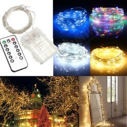 10M 100 LED Battery Operated Silver Wire String Fairy Light Christmas + Remote Controller 10M 100 LED Battery Operated Silver Wire String Fairy Light Christmas + Remote Controller