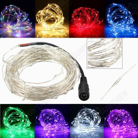 10M 100 LED Silver Wire Christmas Outdoor String Fairy Light Waterproof DC12V