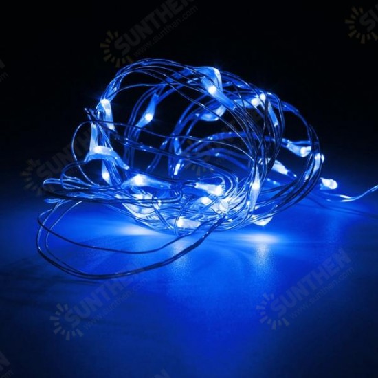 10M 100 LED Silver Wire Fairy String Light Battery Powered Waterproof Christmas Party Decor