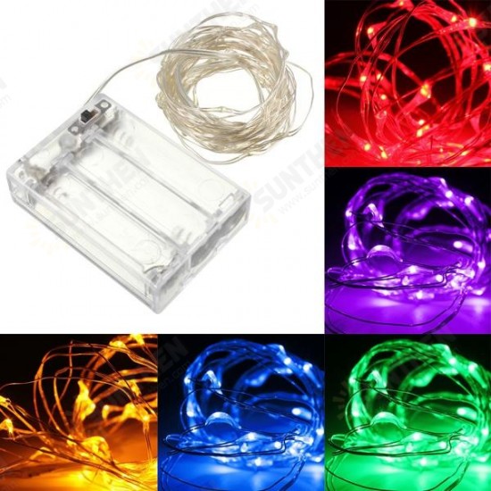 10M 100 LED Silver Wire Fairy String Light Battery Powered Waterproof Christmas Party Decor