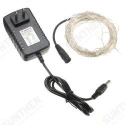 10M 100 LED Silver Wire Waterproof Fairy String Light Xmas Lamp With Adapter 10M 100 LED Silver Wire Waterproof Fairy String Light Xmas Lamp With Adapter