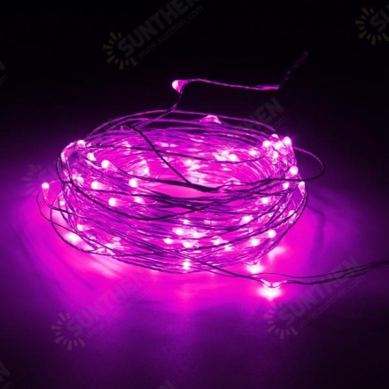 10M 100 LED Silver Wire Waterproof Fairy String Light Xmas Lamp With Adapter