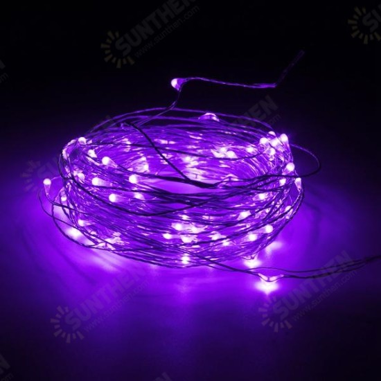 10M 100 LED Silver Wire Waterproof Fairy String Light Xmas Lamp With Adapter