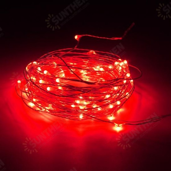 10M 100 LED Silver Wire Waterproof Fairy String Light Xmas Lamp With Adapter