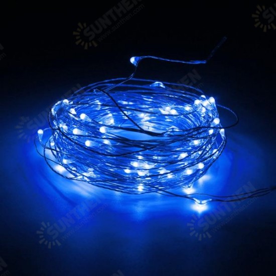 10M 100 LED Silver Wire Waterproof Fairy String Light Xmas Lamp With Adapter