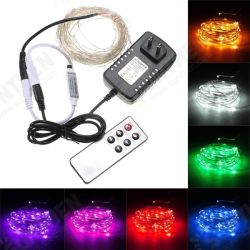 10M 100 LED Silver Wire Waterproof Fairy String Light Xmas Lamp With Adapter Remote 10M 100 LED Silver Wire Waterproof Fairy String Light Xmas Lamp With Adapter Remote