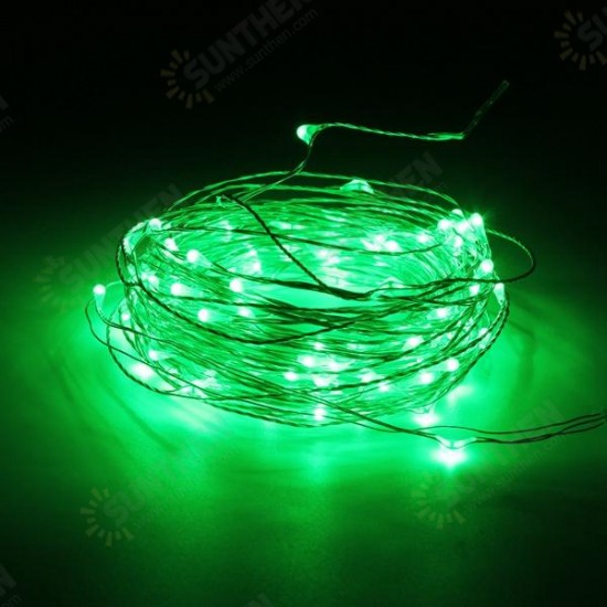 10M 100 LED Silver Wire Waterproof Fairy String Light Xmas Lamp With Adapter Remote