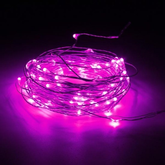 10M 100 LED Silver Wire Waterproof Fairy String Light Xmas Lamp With Adapter Remote