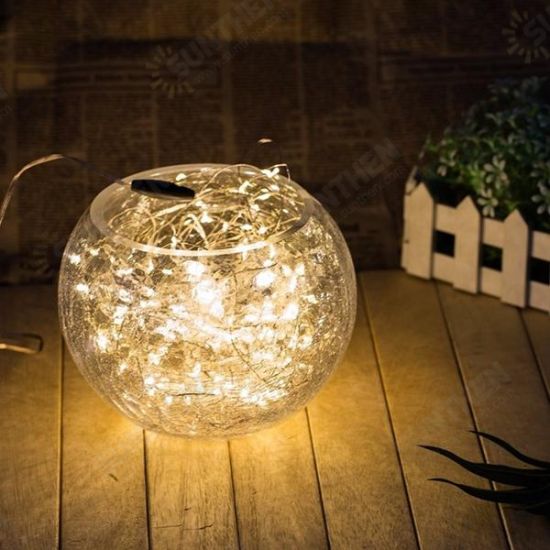 10M 100 LED Solar Powered Copper Wire Ambiance String Fairy Light +2m Down-lead