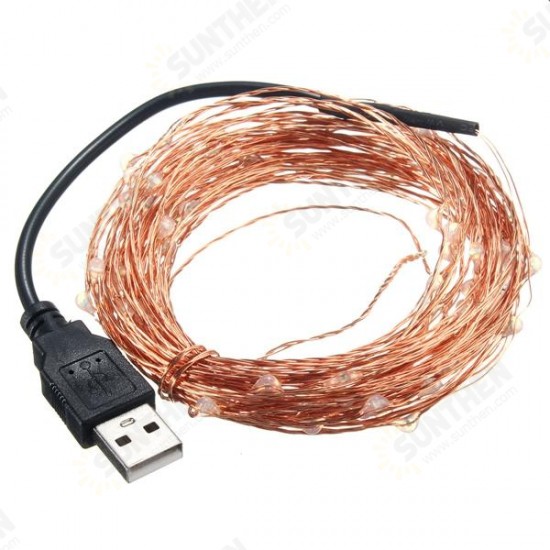 10M 100 LED USB Copper Wire LED String Fairy Light for Christmas Party Decor