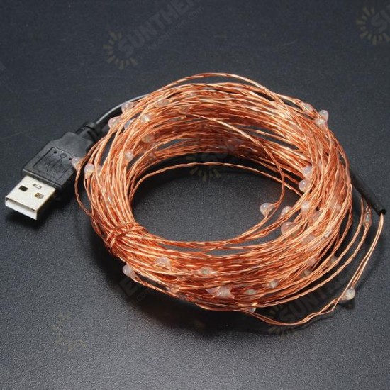 10M 100 LED USB Copper Wire LED String Fairy Light for Christmas Party Decor