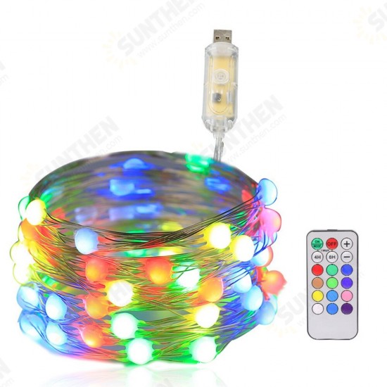 10M 33FT Built-in IC Individual Control USB RGB LED String Light + 12 Modes Remote Control for Christmas Home Party