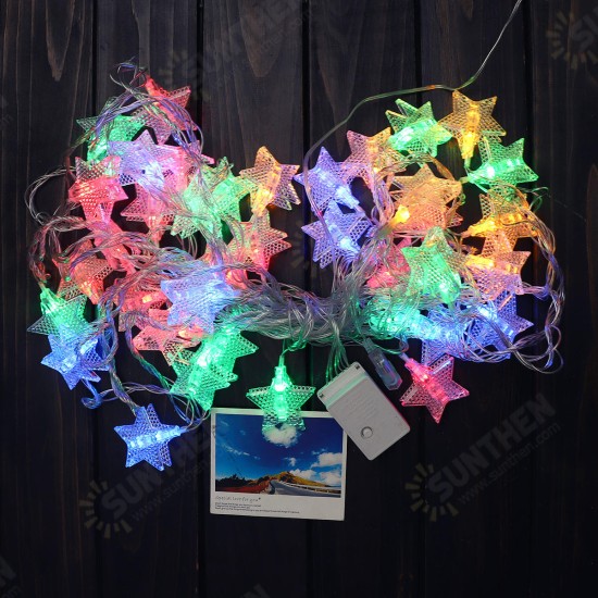 10M 8 Modes 38 LED Star Photo Clip Hanging Peg Fairy String Light for Wedding DIY Ins Decor AC220V