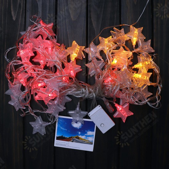 10M 8 Modes 38 LED Star Photo Clip Hanging Peg Fairy String Light for Wedding DIY Ins Decor AC220V