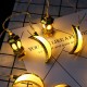 10PCS Battery Supply Moon Shape Eid Ramadan Islamic LED String Light Indoor Home Party Decor