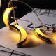 10PCS Golden Moon Shape Eid Ramadan LED String Light Lamp Islamic Indoor Home Party Decor