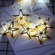 10PCS Golden Pentagram Shape Eid Ramadan LED Fairy String Light Lamp Islamic Indoor Party Decor