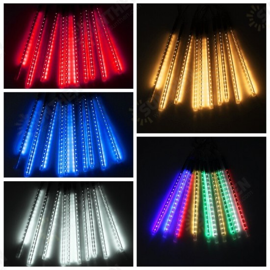 10Tubes 30cm 300LED Meteor Shower Rain Light Christmas Xmas Tree Decor with Driver US Plug