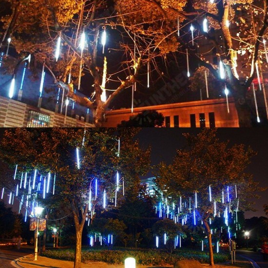 10Tubes 30cm 300LED Meteor Shower Rain Light Christmas Xmas Tree Decor with Driver US Plug