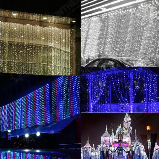 10x3M Outdoor 1000 LED Curtain Christmas Fairy Light String Wedding Christmas Holiday Decor AC220V