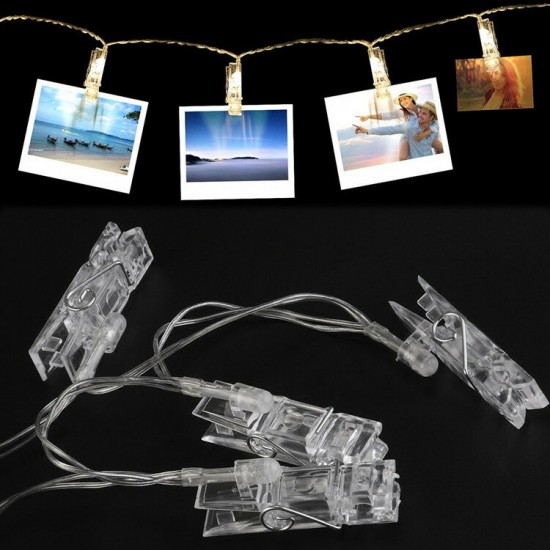 1/2/3M 10/20LED Photo Clip String Light Photo Clips Waterproof for Christmas Wedding Dorm Bedroom Decor