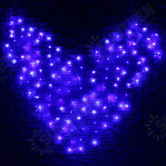 128 LED Heart-Shape Fairy String Curtain Light Valentine's Day Wedding Christmas Decor