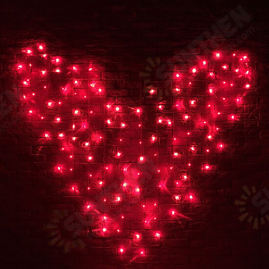 128 LED Heart-Shape Fairy String Curtain Light Valentine's Day Wedding Christmas Decor