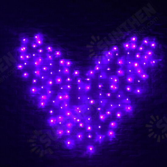 128 LED Heart-Shape Fairy String Curtain Light Valentine's Day Wedding Christmas Decor