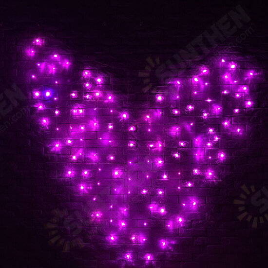 128 LED Heart-Shape Fairy String Curtain Light Valentine's Day Wedding Christmas Decor