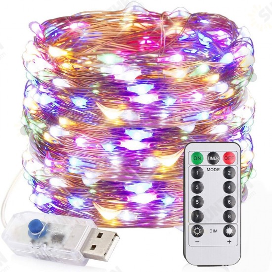 12M 100LED 8 Modes String Light USB Holiday Lights Decorative Lamp for Home Indoor Party Wedding Garland Christmas Decorations Clearance Lights