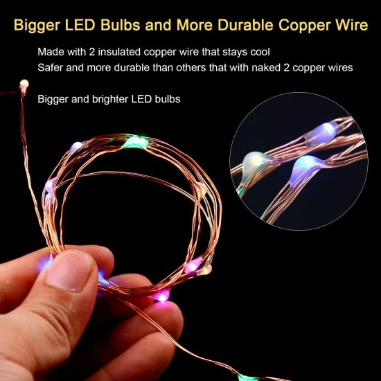 12M 100LED 8 Modes String Light USB Holiday Lights Decorative Lamp for Home Indoor Party Wedding Garland Christmas Decorations Clearance Lights