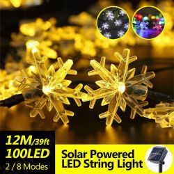 12M 39ft 100LED Solar Power Snow String Lights Home Christmas Tree Decoration Light 12M 39ft 100LED Solar Power Snow String Lights Home Christmas Tree Decoration Light