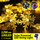 12M 39ft 100LED Solar Power Snow String Lights Home Christmas Tree Decoration Light