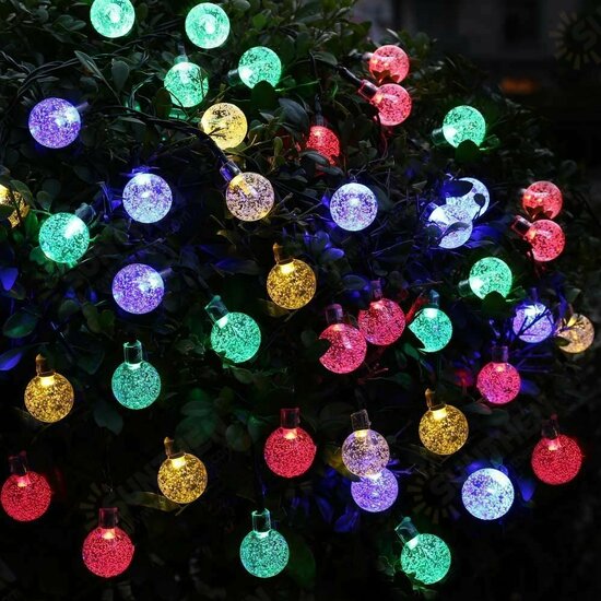 12M 8 Modes 100LED Solar String Light Crystal Ball Fairy Lamp Wedding Holiday Home Party Christmas Tree Decoraions Lights