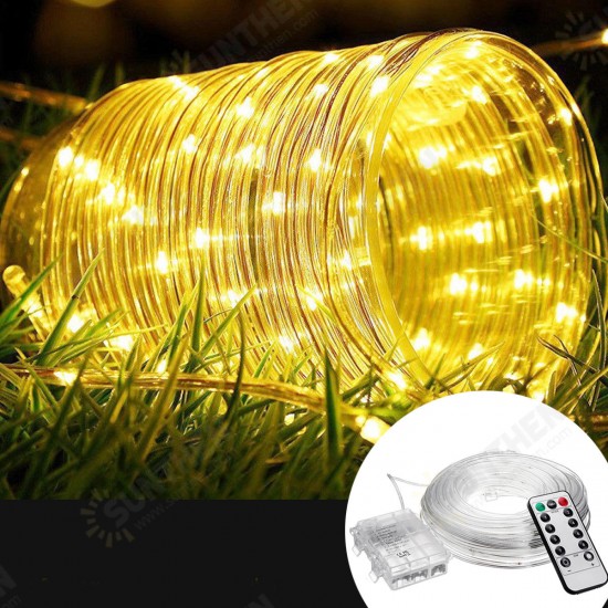 12M Battery Powered 120LED String Light 8 Modes Remote Control Fairy Lamp Party Christmas Home Decor