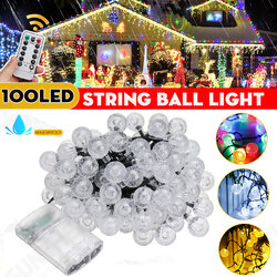 12M Waterproof 100LED String Ball Light Outdoor Garden Party Wedding Decor Lamp+Remote Control 12M Waterproof 100LED String Ball Light Outdoor Garden Party Wedding Decor Lamp+Remote Control