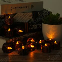 12PCS Battery Operated LED Flameless Candles Light Halloween Christmas Decorative Tea Lamps 12PCS Battery Operated LED Flameless Candles Light Halloween Christmas Decorative Tea Lamps