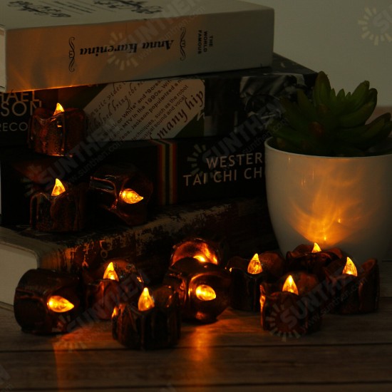 12PCS Battery Operated LED Flameless Candles Light Halloween Christmas Decorative Tea Lamps