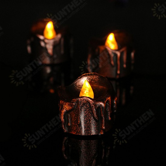 12PCS Battery Operated LED Flameless Candles Light Halloween Christmas Decorative Tea Lamps