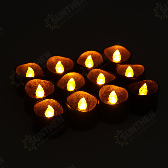 12PCS Christmas Halloween Flameless Candles LED Tea Lights Battery Operated Deco